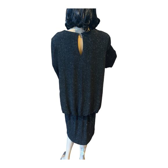 Formal Onyx Nite black pop over shimmering formal drop waist dress size 18 - Picture 11 of 13